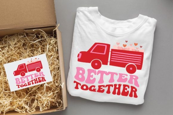 Better Together Valentine Groovy Design Graphics