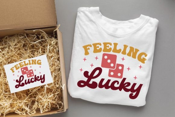Feeling Lucky Groovy Svg Design: Graphics & T-Shirt Designs