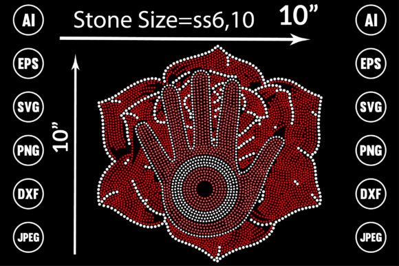Hand an Flower Rhinestone Design Graphics & T-Shirt Designs