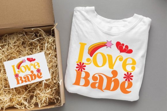 Love Babe Valentine Groovy Svg Design Graphics Review