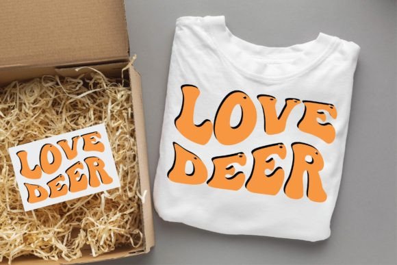 Love Deer Valentine Groovy Svg Design Graphics